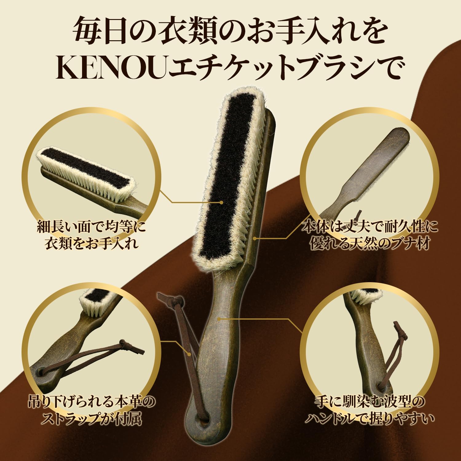 Amazon.co.jp: KENOU エチケットブラシ 洋服ブラシ ホコリ取り 静電気